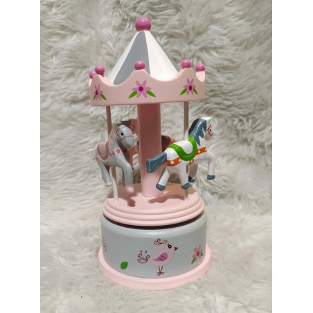 Boite à musique - manège rose
