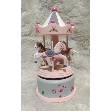 Boite à musique - manège rose