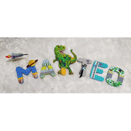 Lettre personnalisée (modèles garçon) H: 8cm