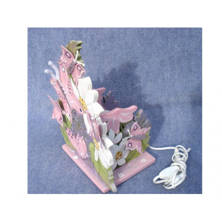 Lampe de chevet "Papillons Roses"
