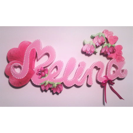 Lettres attachées en bois (modèles fille)