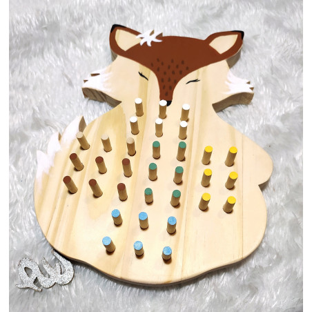 Jeu de solitaire en bois - Renard